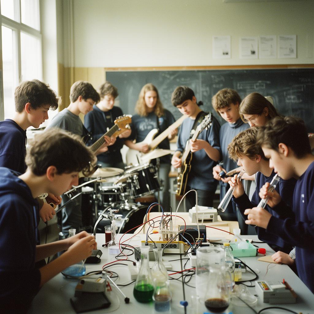 Students collaborating on a project