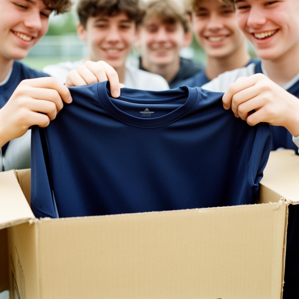 Players unboxing brand new team jerseys