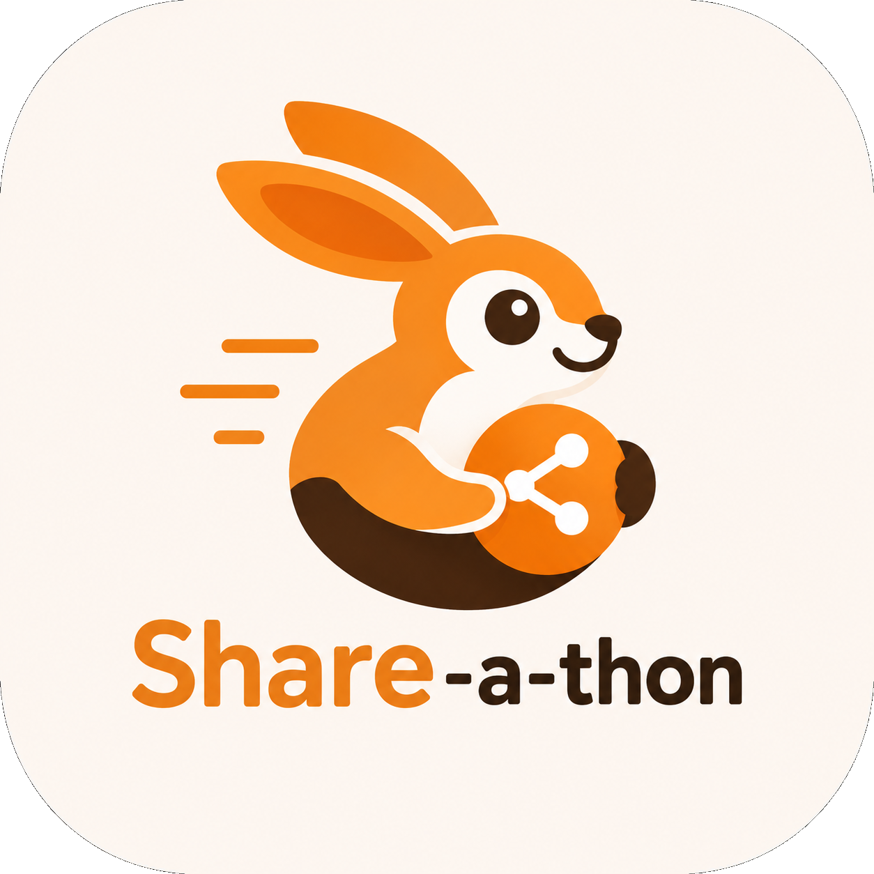 Shareathon mascot — a friendly rabbit holding a share icon